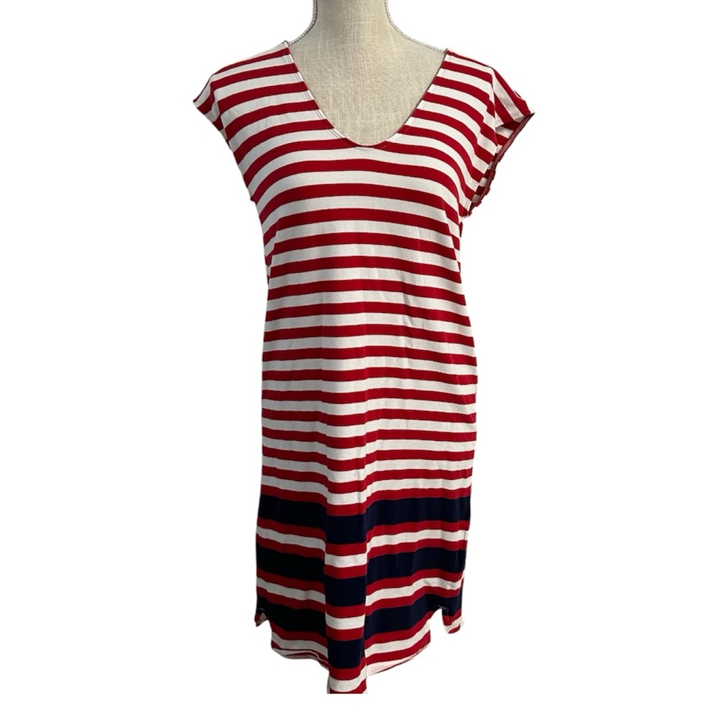 VINEYARD VINES PERFORMANCE WOMEN'S DRESS XS NAVY WHITE RED STRIPES SLEEVELESS